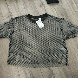 COPY - Women’s sparkly net top, loose fit cropped